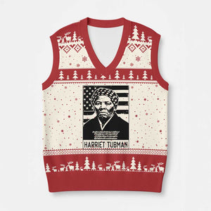 Harriet Tubman Quote V-Neck Knit Sweater Vest Black History Month TS14 Beige Red Print Your Wear