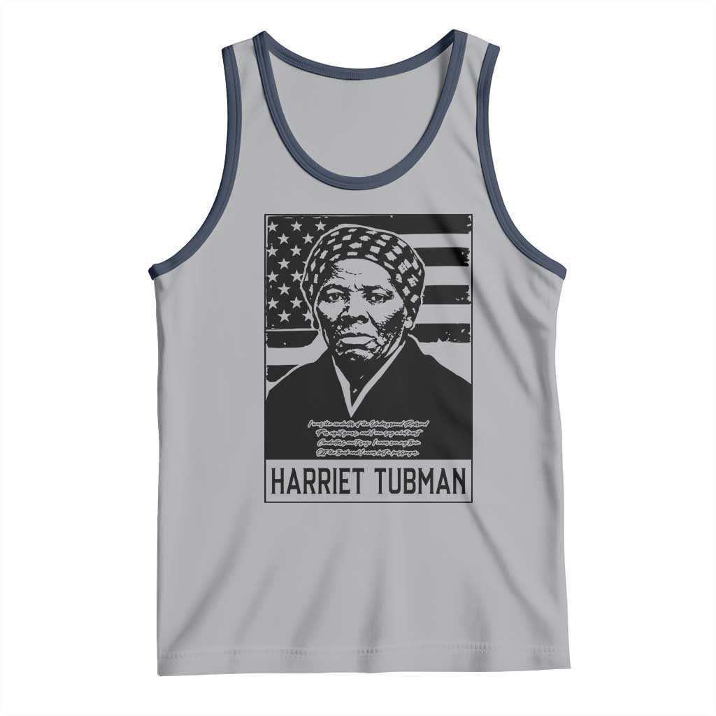 Harriet Tubman Quote Tank Top Black History Month TS14 Athletic Heather Navy Print Your Wear