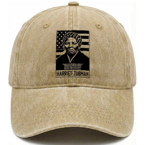 Harriet Tubman Quote Washed Cotton Baseball Cap Black History Month TS14 Washed Cap Universal Fit Khaki Print Your Wear