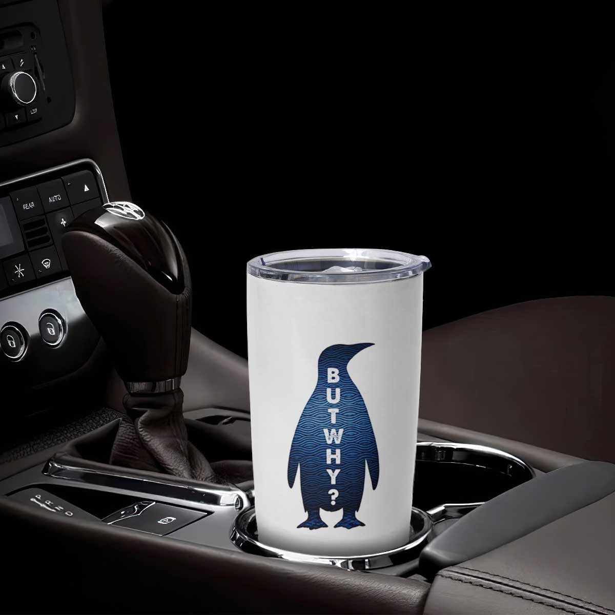 But Why Penguin Tumbler Cup Funny Nihilist Hiking Meme TS14 Print Your Wear