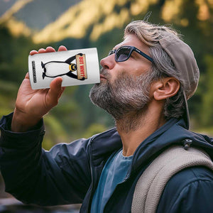 But Why Penguin 4 in 1 Can Cooler Tumbler Funny Nihilist Penguin Hiking Meme TS14 Print Your Wear