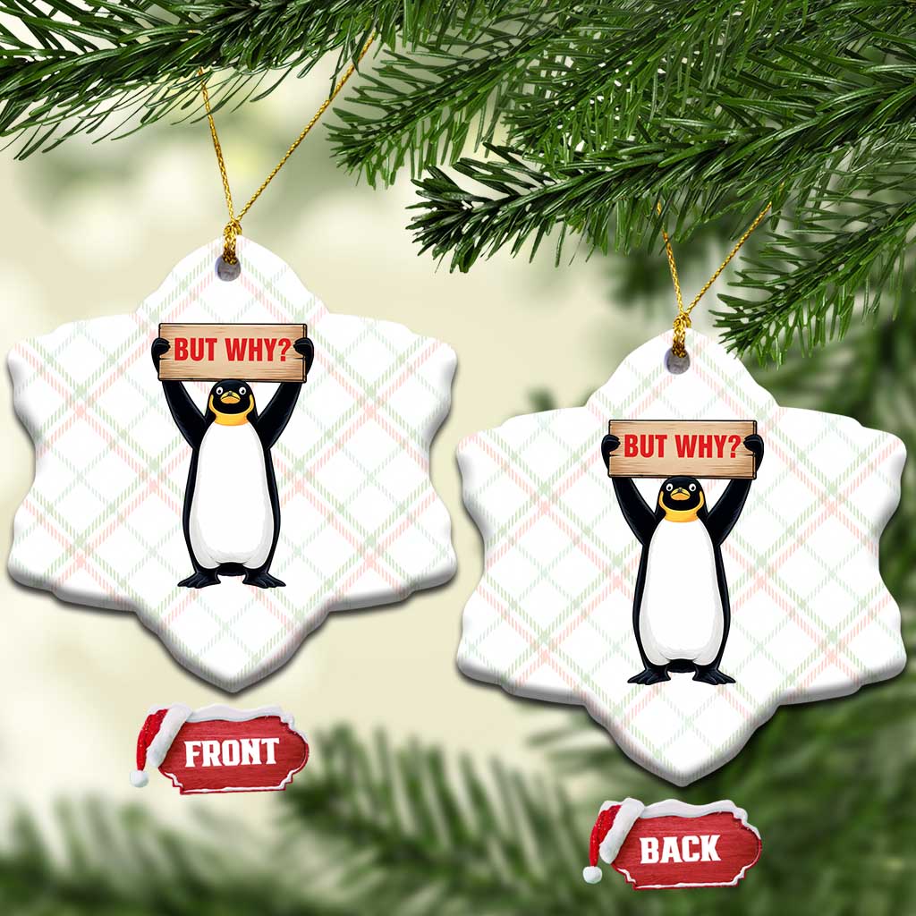 But Why Penguin Ceramic Ornament Funny Nihilist Penguin Hiking Meme TS14 Print Your Wear
