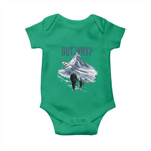 But Why Penguin Baby Onesie Head Towards The Mountains Penguin Meme TS14 Irish Green Print Your Wear