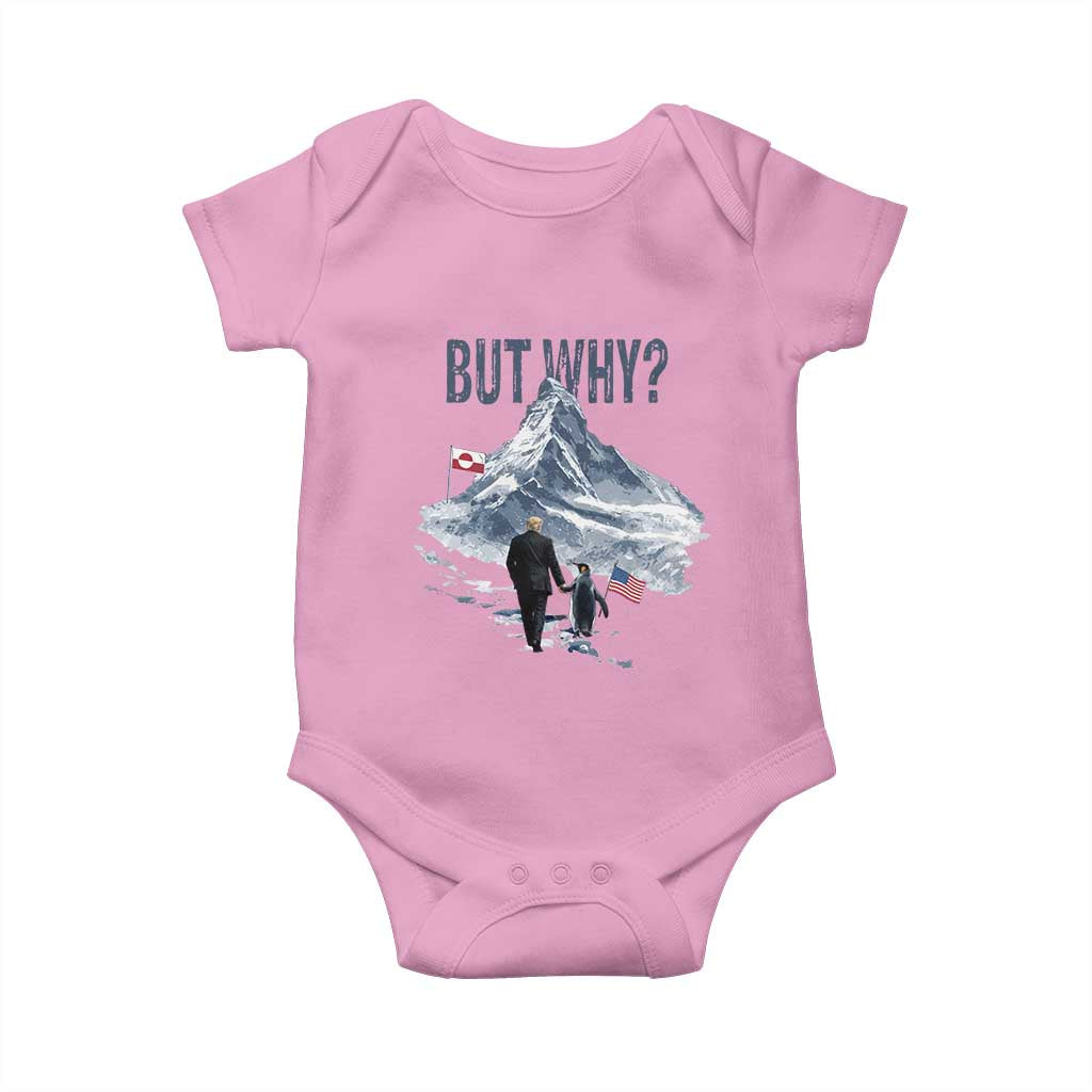 But Why Penguin Baby Onesie Head Towards The Mountains Penguin Meme TS14 Light Pink Print Your Wear