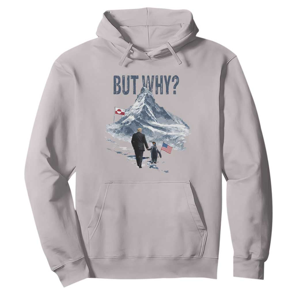 But Why Penguin Hoodie Head Towards The Mountains Penguin Meme TS14 Ice Gray Print Your Wear