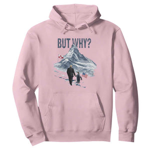 But Why Penguin Hoodie Head Towards The Mountains Penguin Meme TS14 Light Pink Print Your Wear