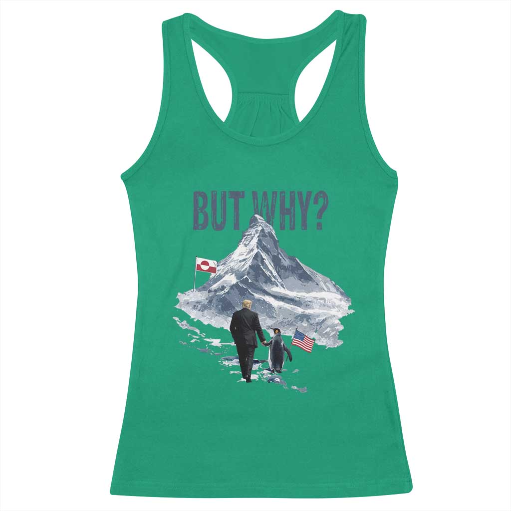 But Why Penguin Racerback Tank Top Head Towards The Mountains Penguin Meme TS14 Irish Green Print Your Wear