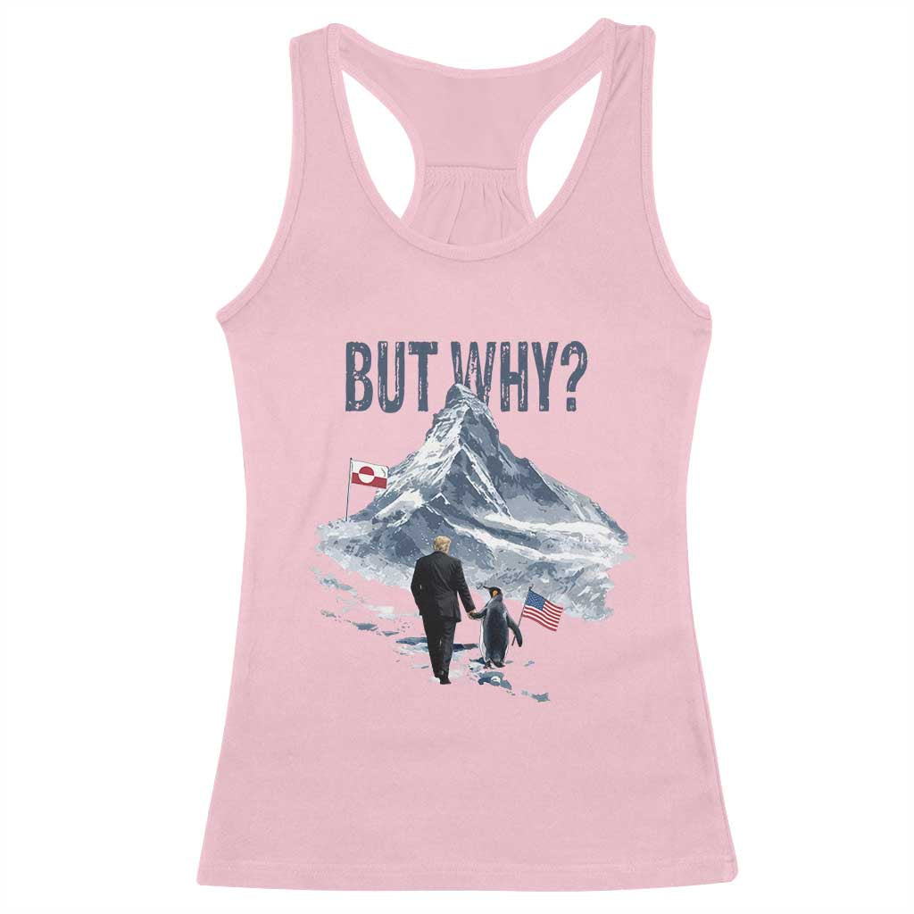 But Why Penguin Racerback Tank Top Head Towards The Mountains Penguin Meme TS14 Light Pink Print Your Wear