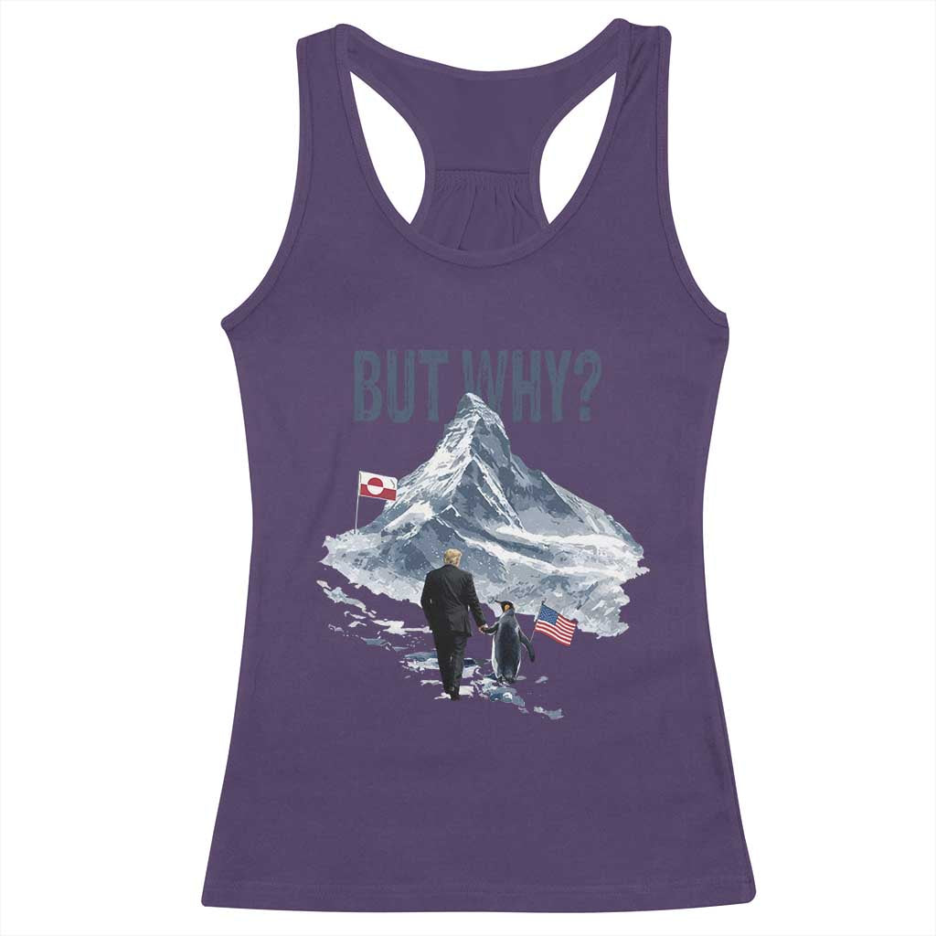 But Why Penguin Racerback Tank Top Head Towards The Mountains Penguin Meme TS14 Purple Print Your Wear