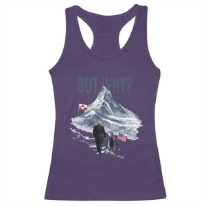 But Why Penguin Racerback Tank Top Head Towards The Mountains Penguin Meme TS14 Purple Print Your Wear