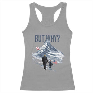 But Why Penguin Racerback Tank Top Head Towards The Mountains Penguin Meme TS14 Sport Gray Print Your Wear