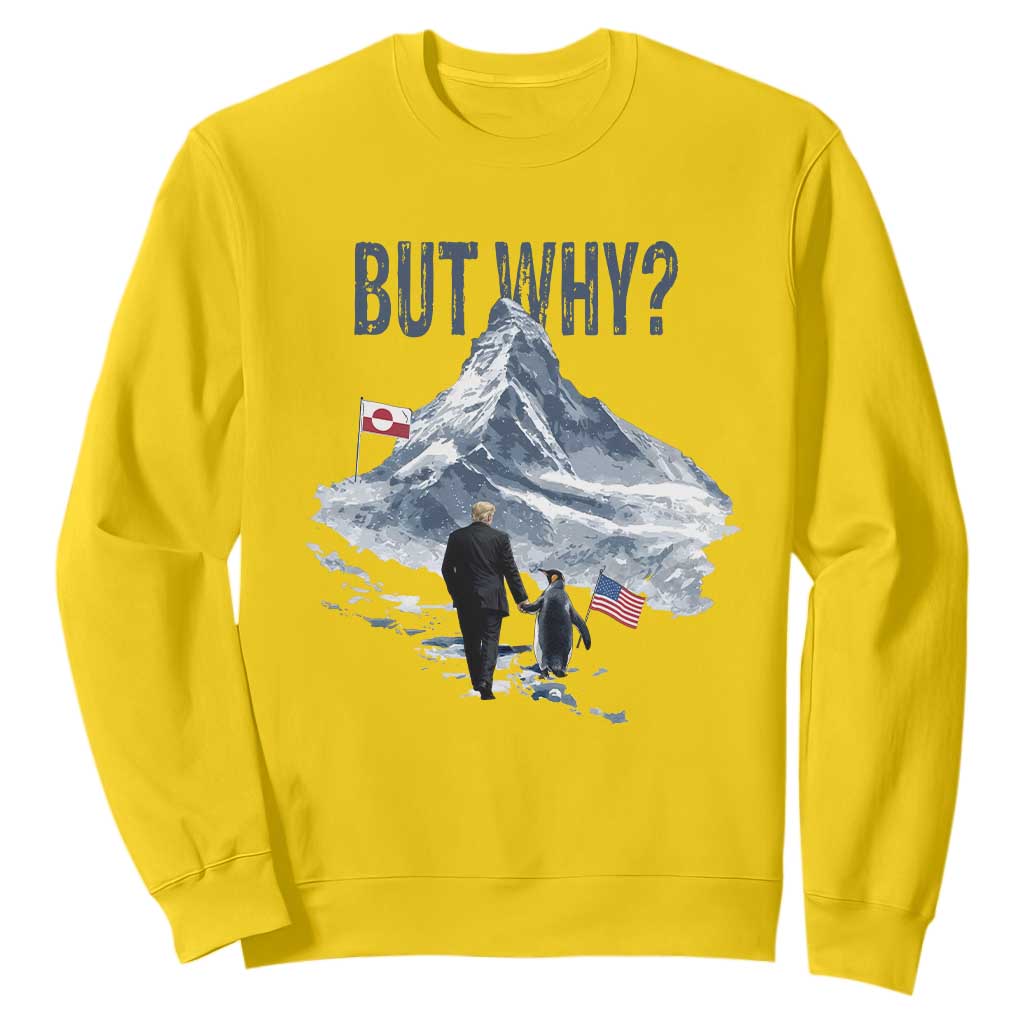 But Why Penguin Sweatshirt Head Towards The Mountains Penguin Meme TS14 Daisy Print Your Wear
