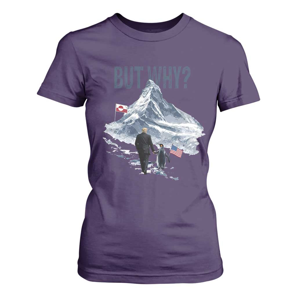 But Why Penguin T Shirt For Women Head Towards The Mountains Penguin Meme TS14 Purple Print Your Wear