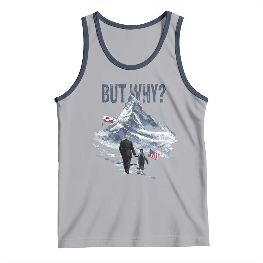 But Why Penguin Tank Top Head Towards The Mountains Penguin Meme TS14 Athletic Heather Navy Print Your Wear