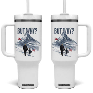 But Why Penguin Tumbler With Handle Head Towards The Mountains Penguin Meme TS14 One Size: 40 oz White Print Your Wear