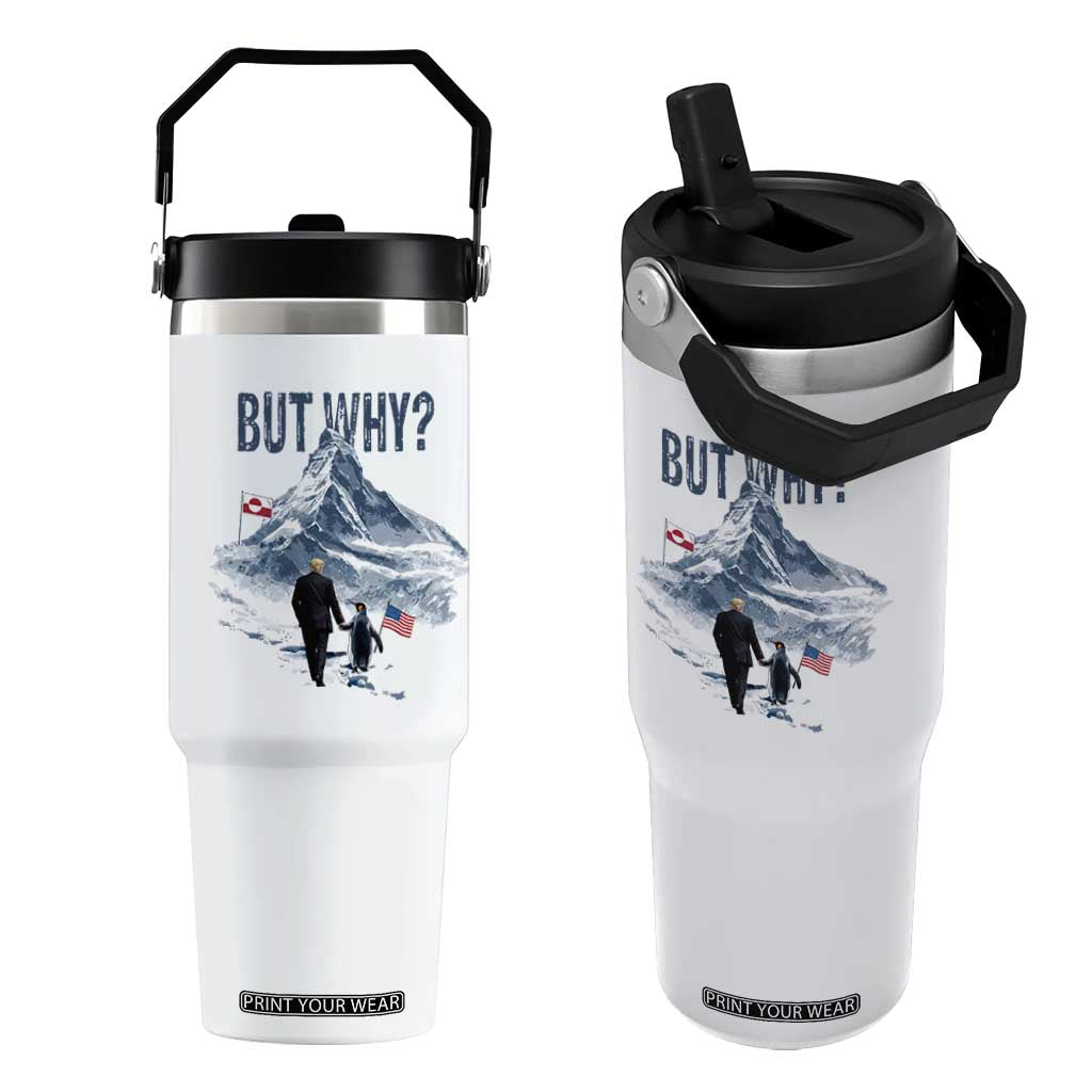 But Why Penguin Flip Straw Tumbler Head Towards The Mountains Penguin Meme TS14 One Size: 30 oz White Print Your Wear