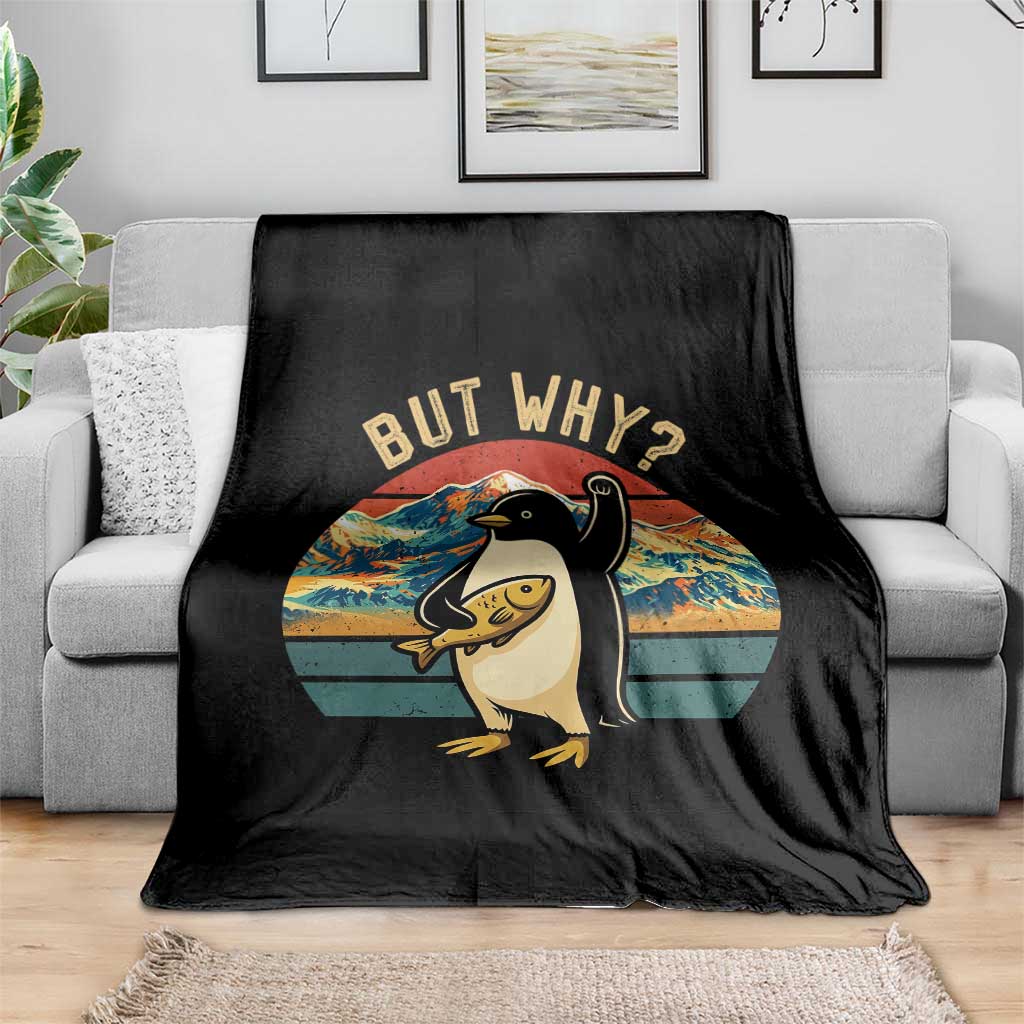 But Why Penguin Throw Blanket Nihilist Penguin Mountain Hiking TS14 Print Your Wear