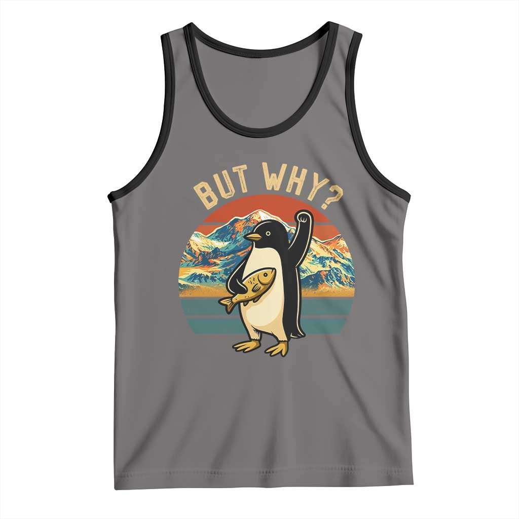 But Why Penguin Tank Top Nihilist Penguin Mountain Hiking TS14 Deep Heather Black Print Your Wear