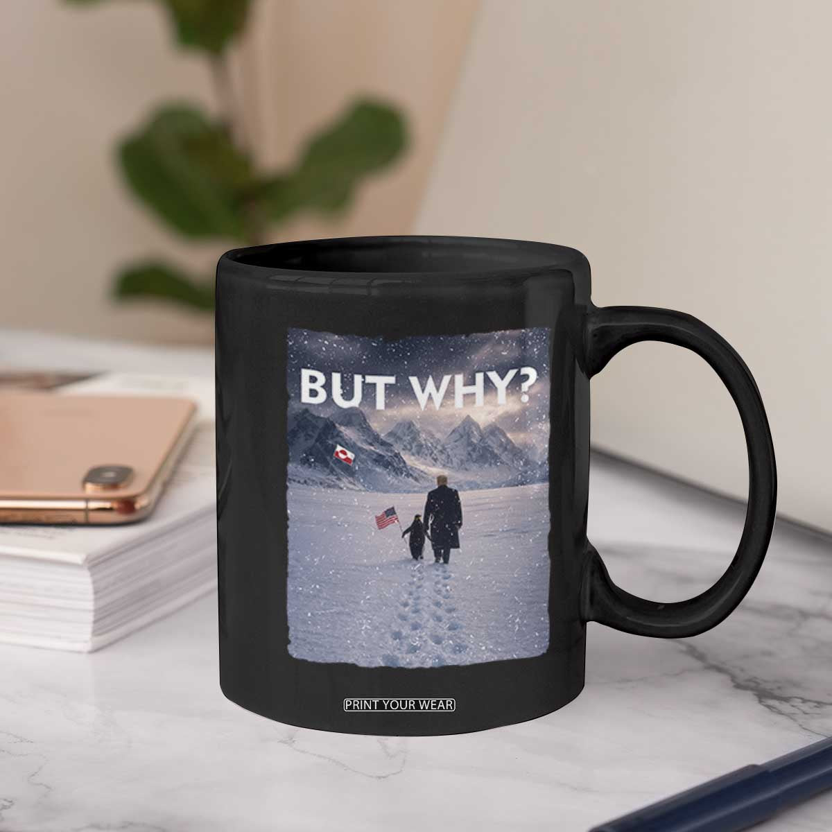 But Why Penguin Coffee Mug Trump Nihilist Penguin Political Meme Minimal TS14 Print Your Wear
