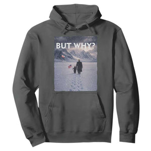 But Why Penguin Hoodie Trump Nihilist Penguin Political Meme Minimal TS14 Dark Heather Print Your Wear