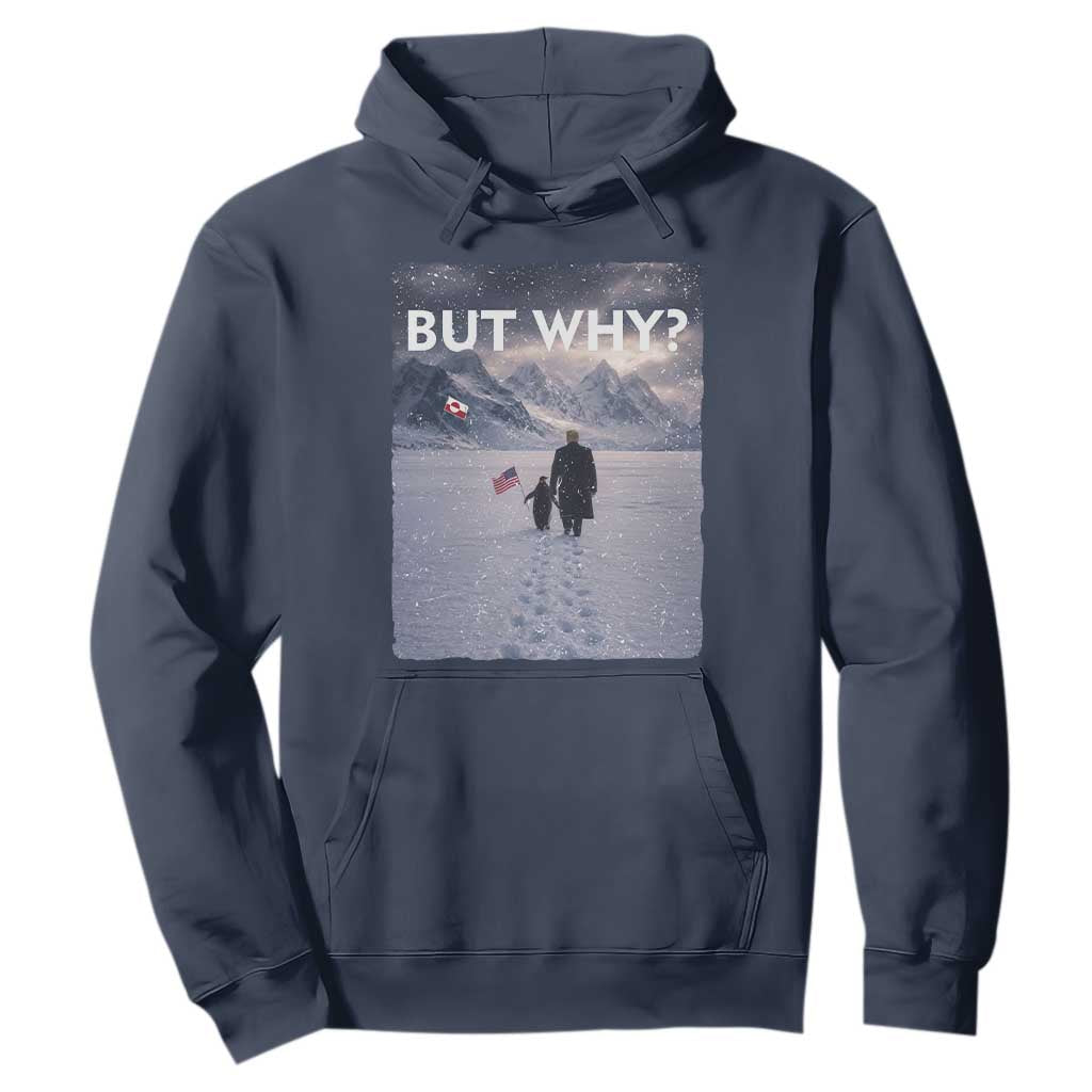 But Why Penguin Hoodie Trump Nihilist Penguin Political Meme Minimal TS14 Navy Print Your Wear