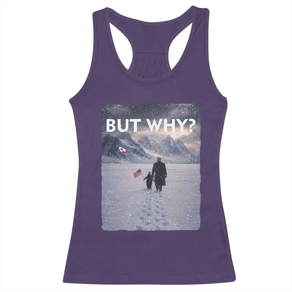 But Why Penguin Racerback Tank Top Trump Nihilist Penguin Political Meme Minimal TS14 Purple Print Your Wear