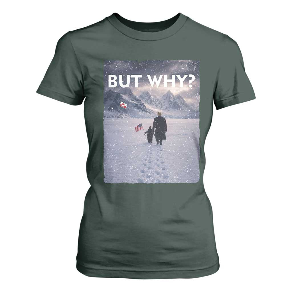 But Why Penguin T Shirt For Women Trump Nihilist Penguin Political Meme Minimal TS14 Dark Forest Green Print Your Wear
