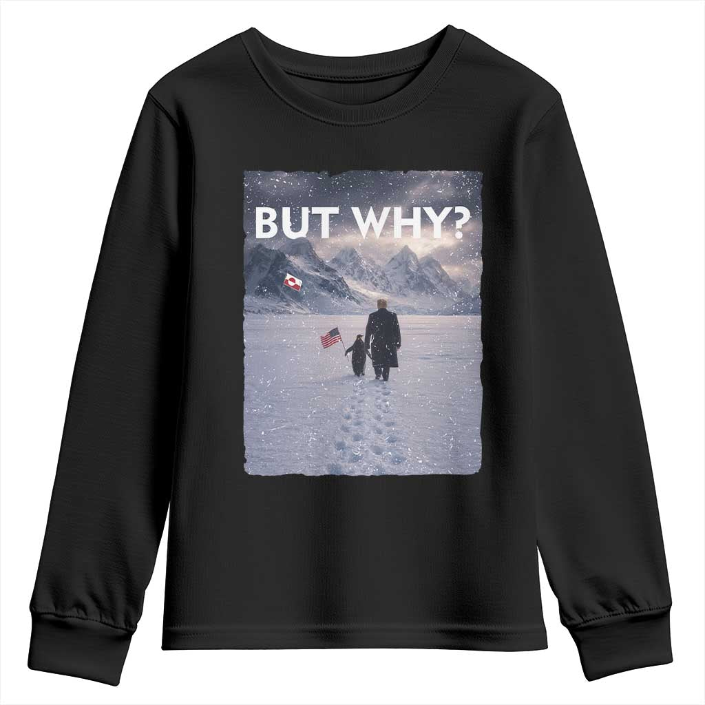 But Why Penguin Youth Sweatshirt Trump Nihilist Penguin Political Meme Minimal TS14 Black Print Your Wear