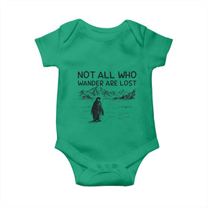 But Why Penguin Baby Onesie Not All Who Wander Are Lost TS14 Irish Green Print Your Wear