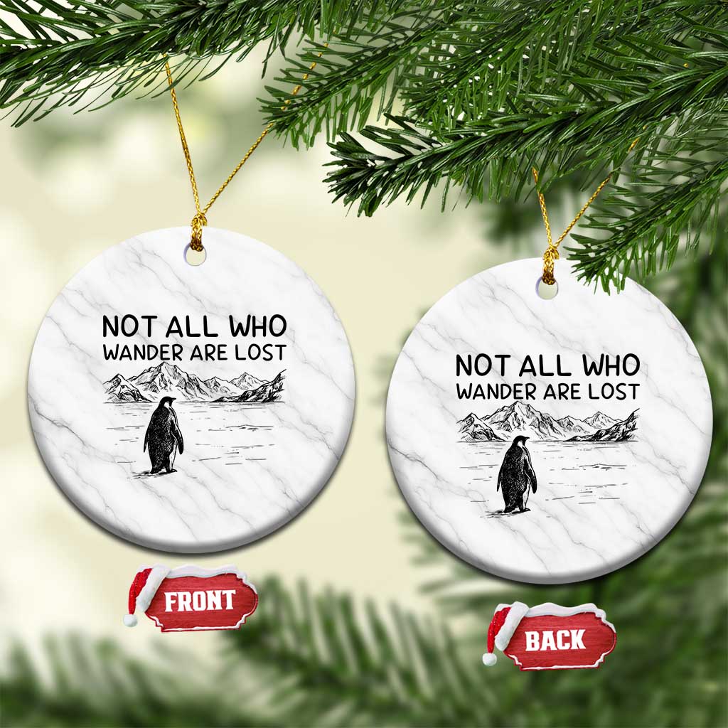 But Why Penguin Ceramic Ornament Not All Who Wander Are Lost TS14 1pc White Marble Print Your Wear