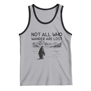 But Why Penguin Tank Top Not All Who Wander Are Lost TS14 Athletic Heather Black Print Your Wear