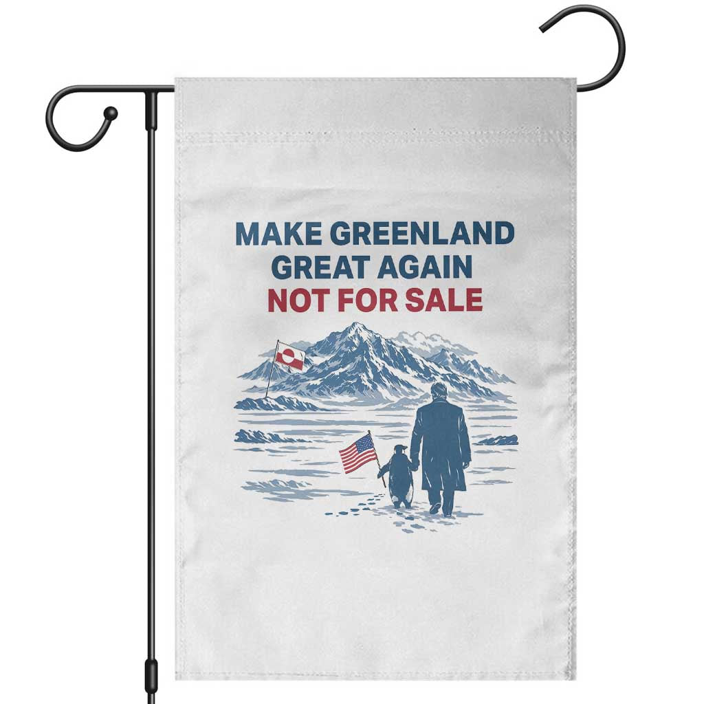 Greenland Is Not for Sale Garden Flag Funny Nihilist Penguin Greenland Political Meme FDT TS14 White Print Your Wear