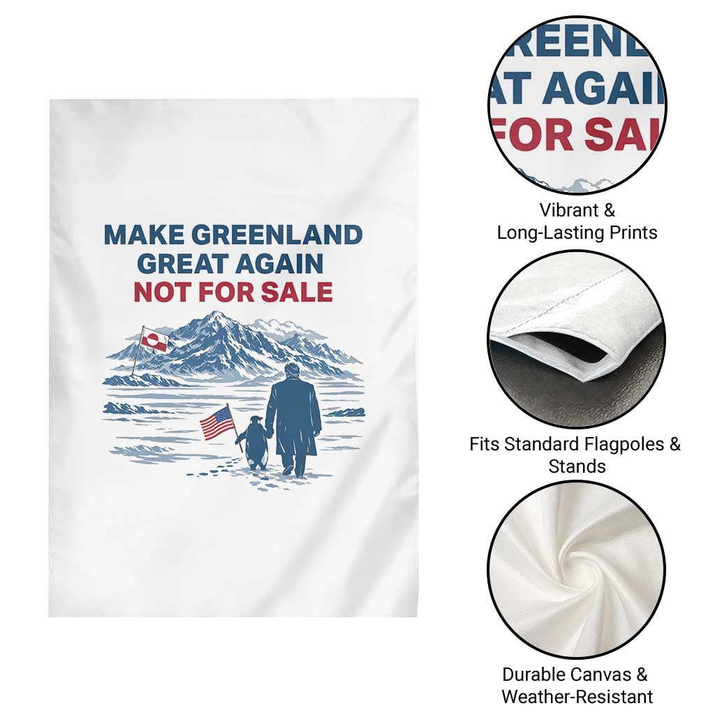 Greenland Is Not for Sale Garden Flag Funny Nihilist Penguin Greenland Political Meme FDT TS14 Print Your Wear