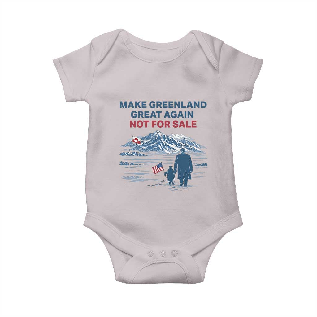 Greenland Is Not for Sale Baby Onesie Funny Nihilist Penguin Greenland Political Meme FDT TS14 Ice Gray Print Your Wear