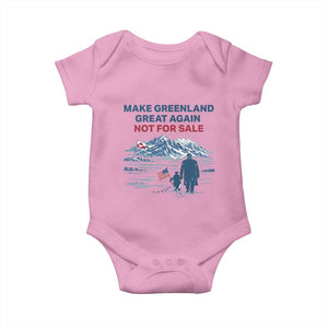 Greenland Is Not for Sale Baby Onesie Funny Nihilist Penguin Greenland Political Meme FDT TS14 Light Pink Print Your Wear