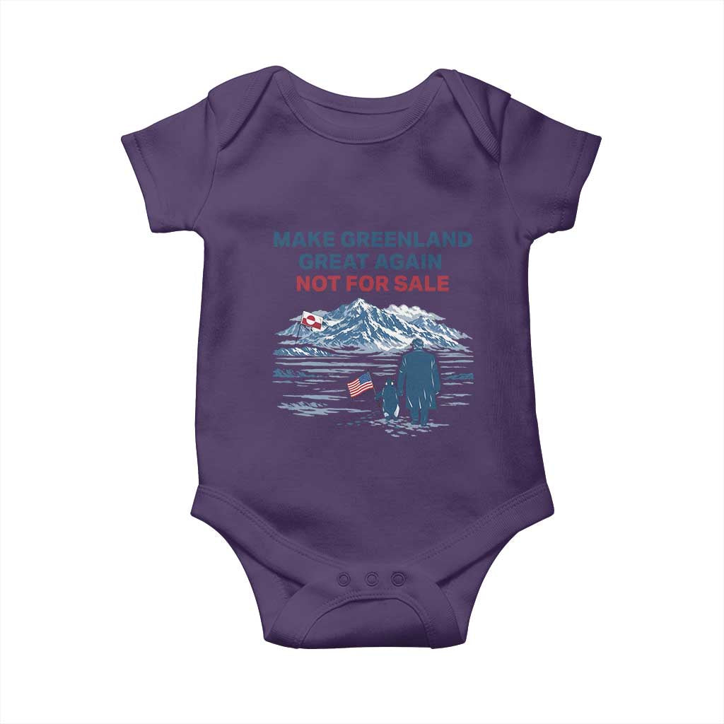 Greenland Is Not for Sale Baby Onesie Funny Nihilist Penguin Greenland Political Meme FDT TS14 Purple Print Your Wear
