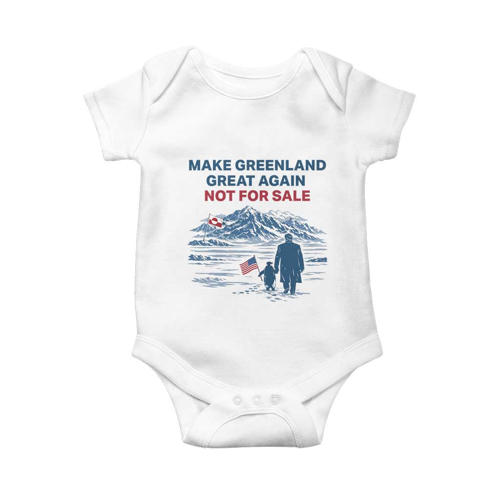Greenland Is Not for Sale Baby Onesie Funny Nihilist Penguin Greenland Political Meme FDT TS14 White Print Your Wear