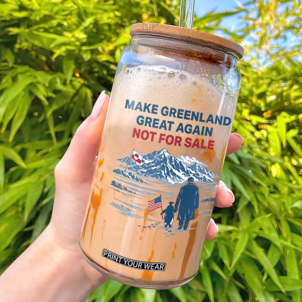 Greenland Is Not for Sale Glass Can Funny Nihilist Penguin Greenland Political Meme FDT TS14 White Print Your Wear