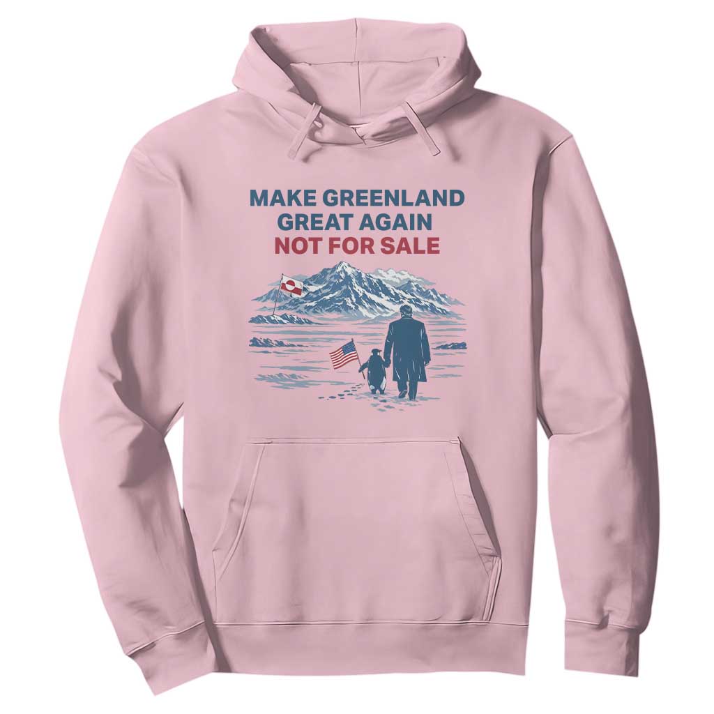 Greenland Is Not for Sale Hoodie Funny Nihilist Penguin Greenland Political Meme FDT TS14 Light Pink Print Your Wear