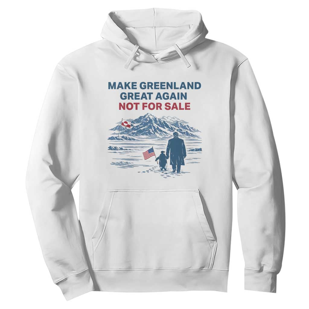 Greenland Is Not for Sale Hoodie Funny Nihilist Penguin Greenland Political Meme FDT TS14 White Print Your Wear