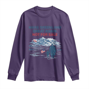 Greenland Is Not for Sale Long Sleeve Shirt Funny Nihilist Penguin Greenland Political Meme FDT TS14 Purple Print Your Wear