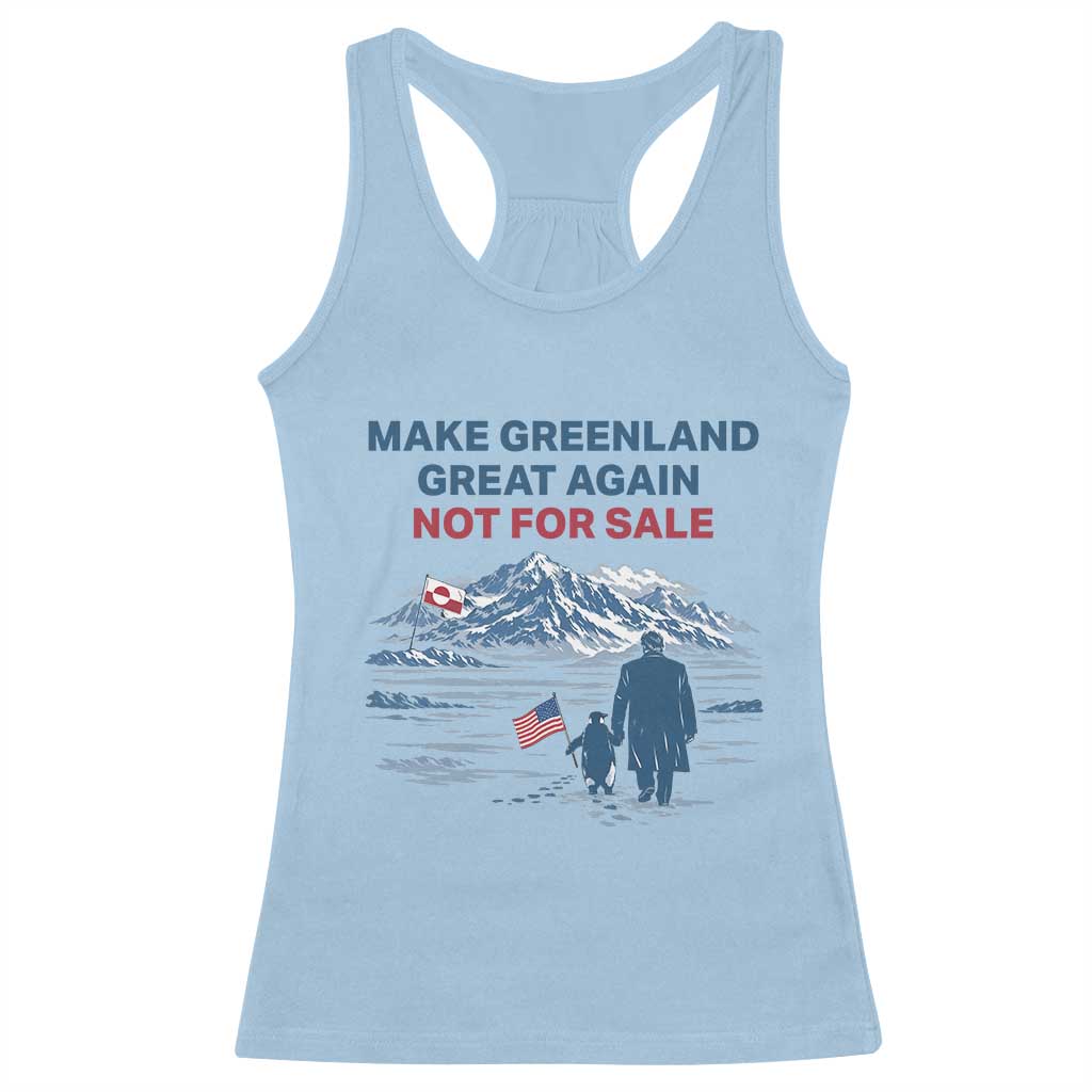 Greenland Is Not for Sale Racerback Tank Top Funny Nihilist Penguin Greenland Political Meme FDT TS14 Light Blue Print Your Wear