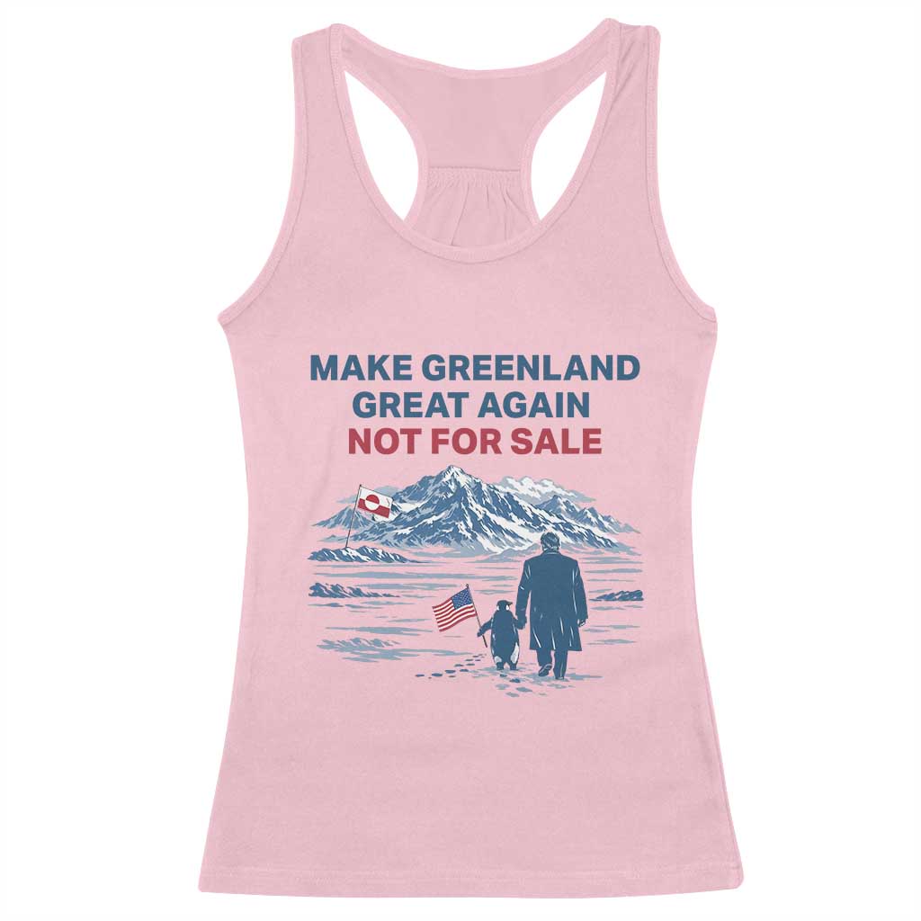 Greenland Is Not for Sale Racerback Tank Top Funny Nihilist Penguin Greenland Political Meme FDT TS14 Light Pink Print Your Wear