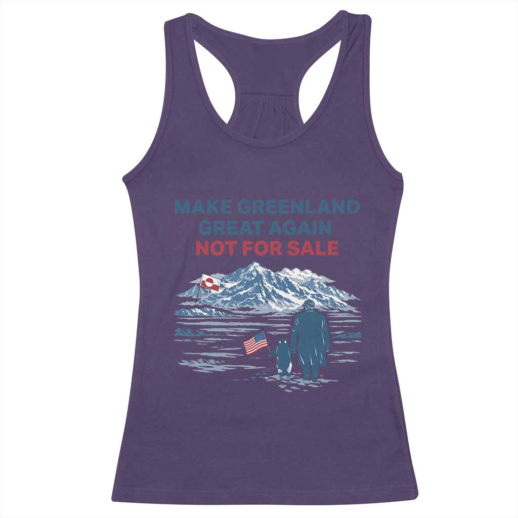 Greenland Is Not for Sale Racerback Tank Top Funny Nihilist Penguin Greenland Political Meme FDT TS14 Purple Print Your Wear