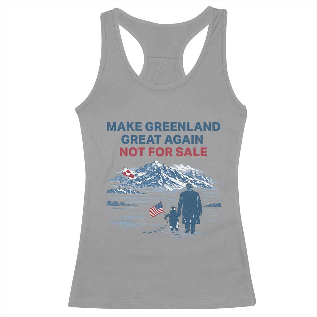 Greenland Is Not for Sale Racerback Tank Top Funny Nihilist Penguin Greenland Political Meme FDT TS14 Sport Gray Print Your Wear