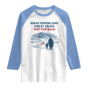 Greenland Is Not for Sale Raglan Shirt Funny Nihilist Penguin Greenland Political Meme FDT TS14 White Carolina Blue Print Your Wear