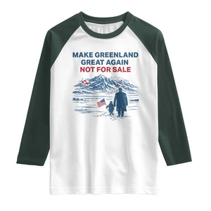 Greenland Is Not for Sale Raglan Shirt Funny Nihilist Penguin Greenland Political Meme FDT TS14 White Dark Forest Green Print Your Wear