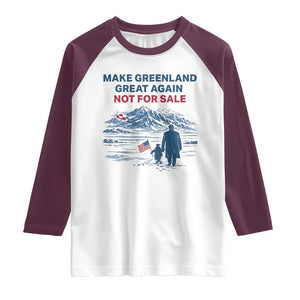 Greenland Is Not for Sale Raglan Shirt Funny Nihilist Penguin Greenland Political Meme FDT TS14 White Maroon Print Your Wear