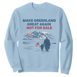 Greenland Is Not for Sale Sweatshirt Funny Nihilist Penguin Greenland Political Meme FDT TS14 Light Blue Print Your Wear
