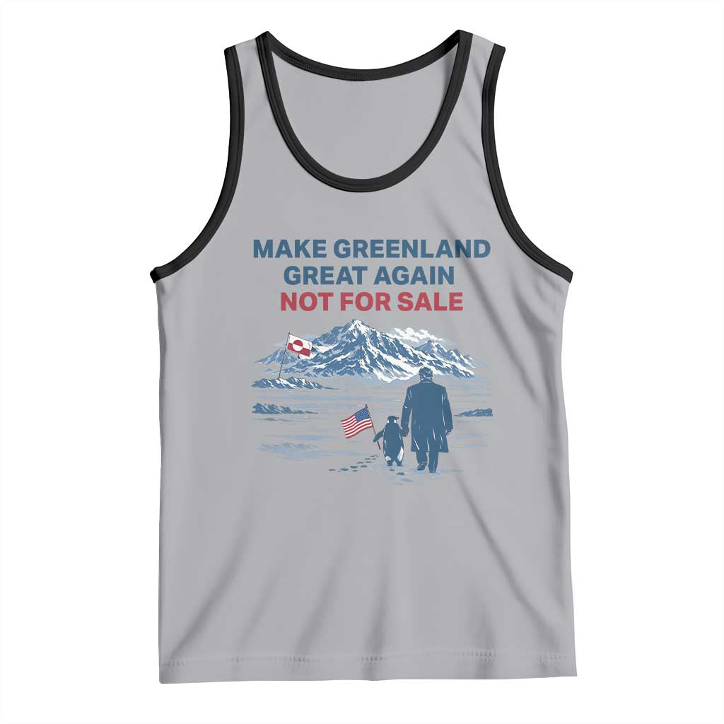 Greenland Is Not for Sale Tank Top Funny Nihilist Penguin Greenland Political Meme FDT TS14 Athletic Heather Black Print Your Wear